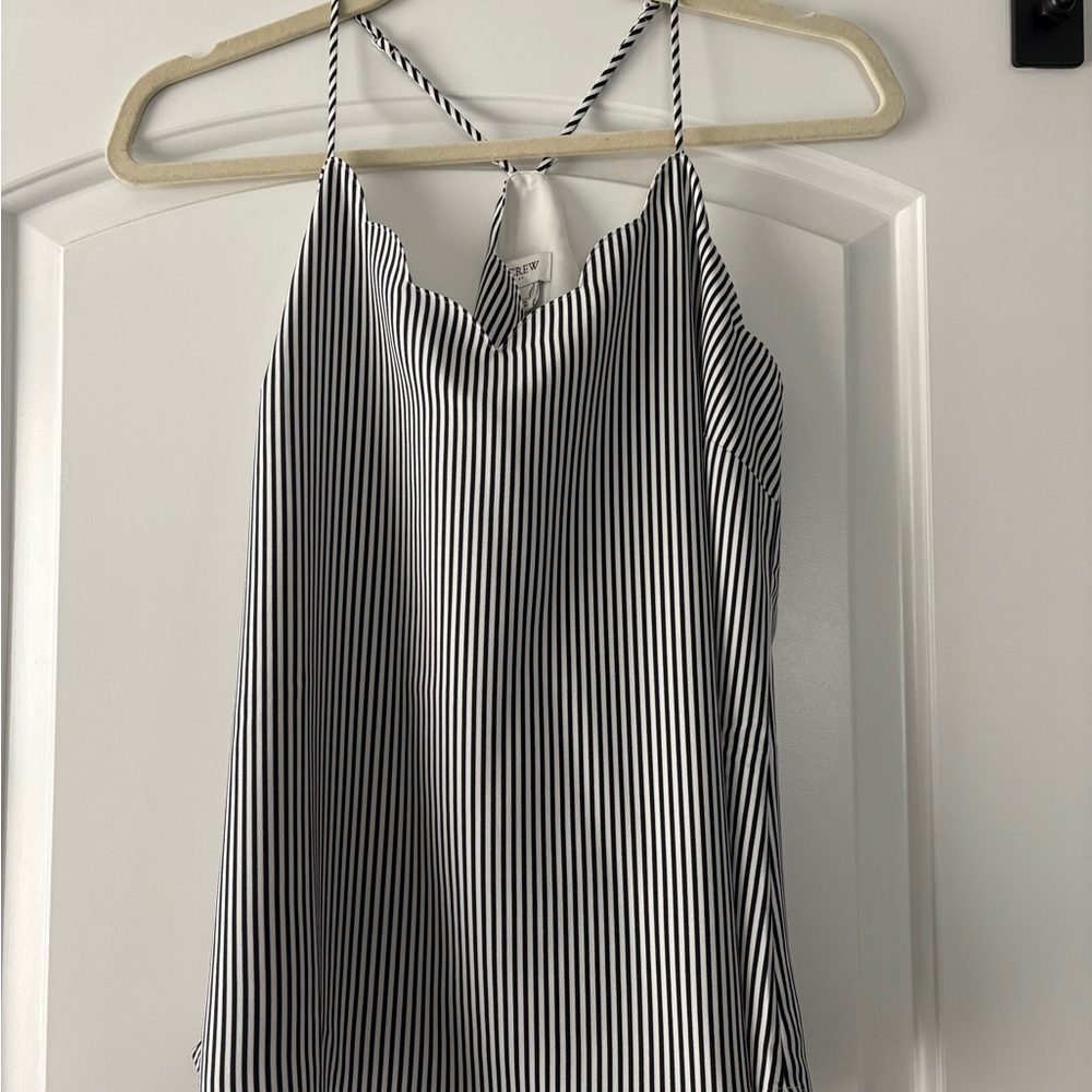 J. Crew Black Pleated Camisole with Cut Out Details